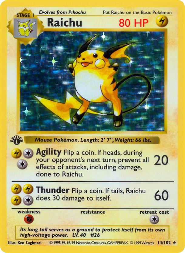 Raichu | Base Set (Shadowless) #014/102