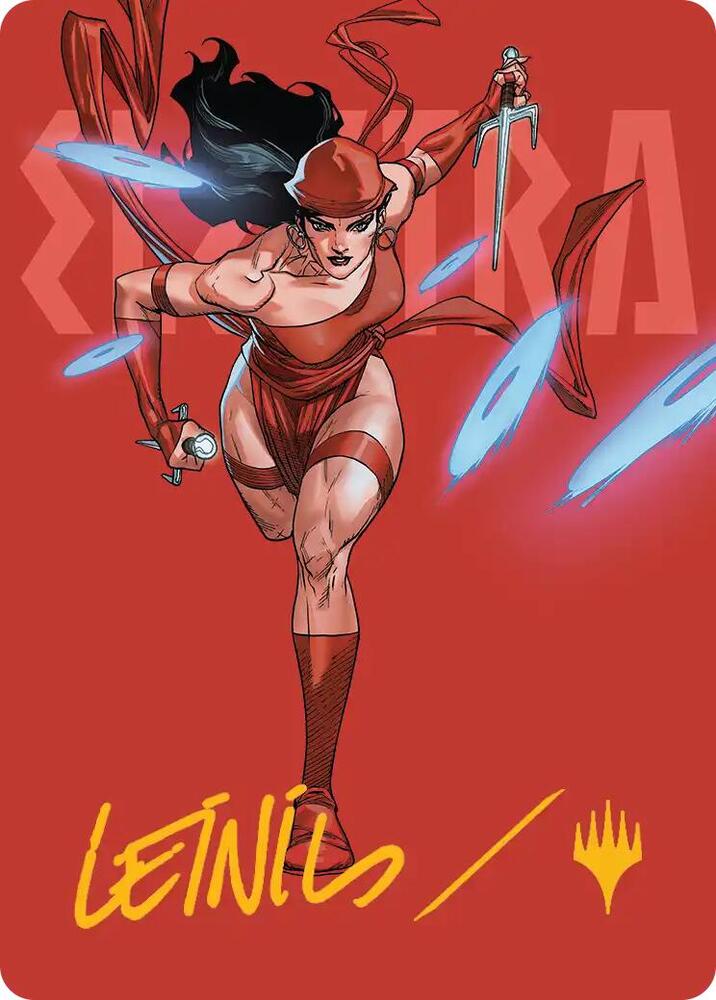 Elektra, Daughter of the Hand Art Card (Gold-Stamped Signature) | Art Series: Marvel Super Heroes #25