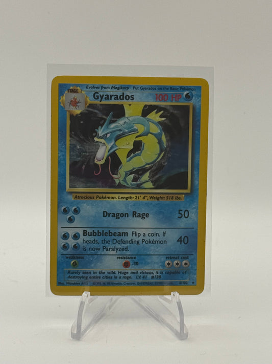GYARADOS HOLO RARE BASE SET 6/102 POKEMON CARD LP-MP