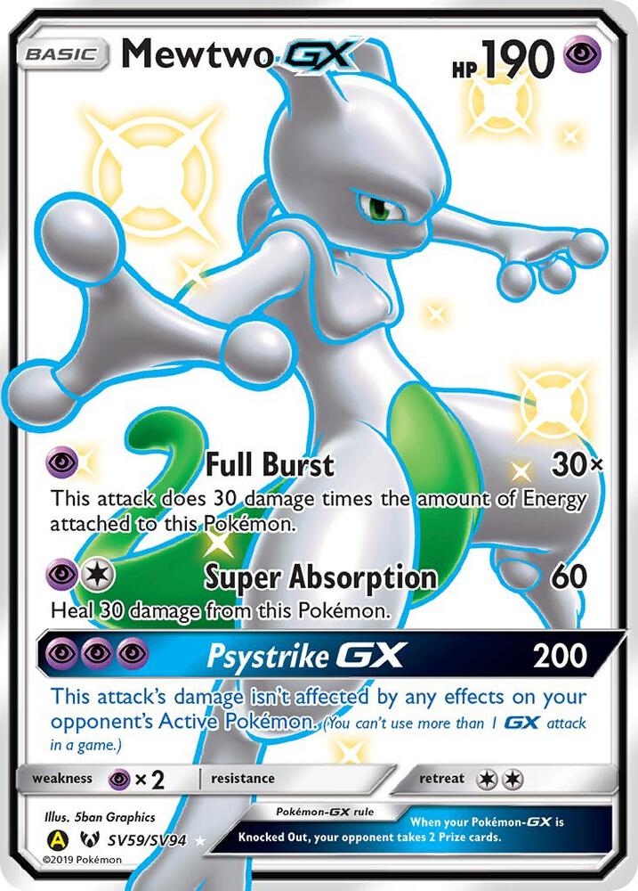 Mewtwo GX | Hidden Fates: Shiny Vault #SV59/SV94
