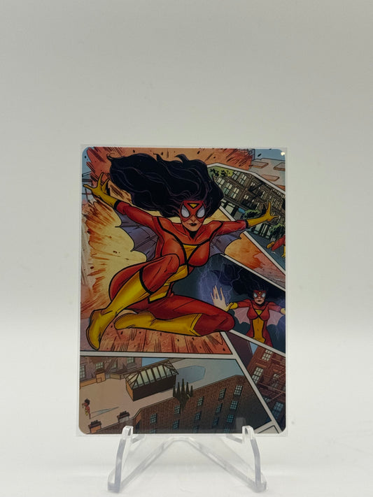 Spider-Woman, Stunning Savior Art Card (Gold-Stamped Planeswalker Symbol) - Art Series: Marvel's Spider-Man