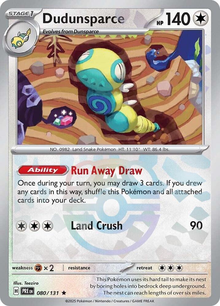 Dudunsparce (Master Ball Pattern) | SV: Prismatic Evolutions #080/131