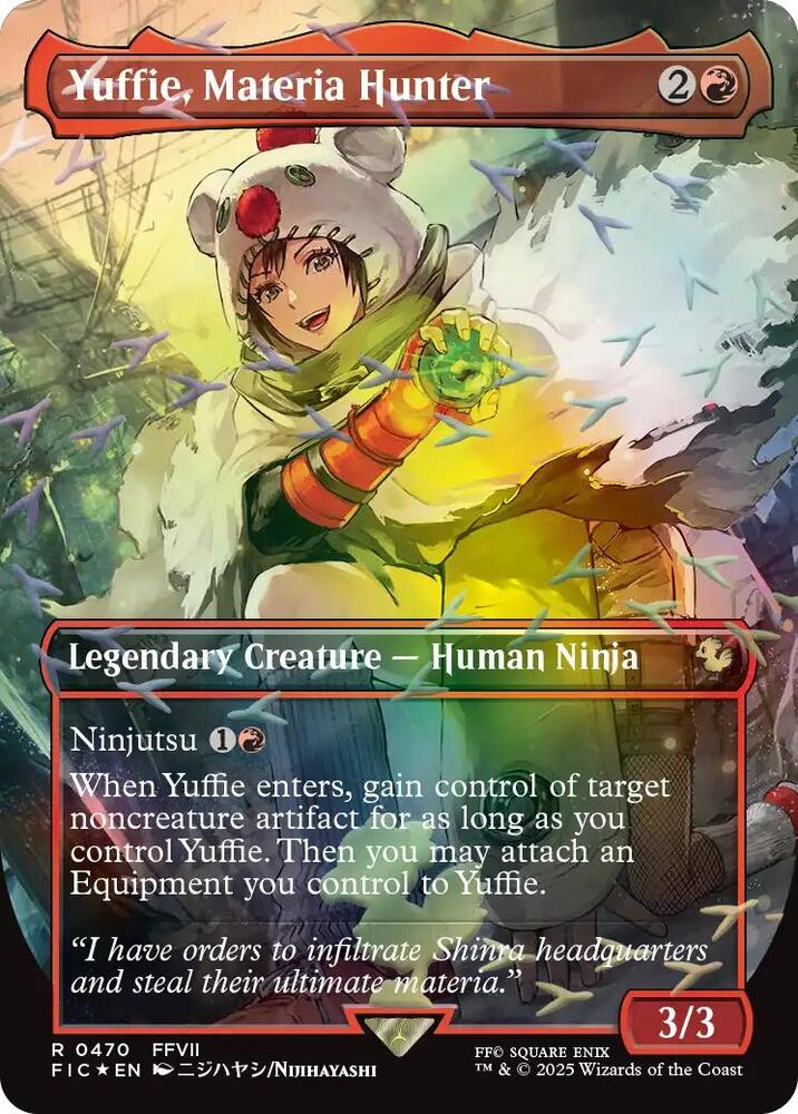 Yuffie, Materia Hunter (Borderless) (Chocobo Track Foil) | Commander: FINAL FANTASY #470