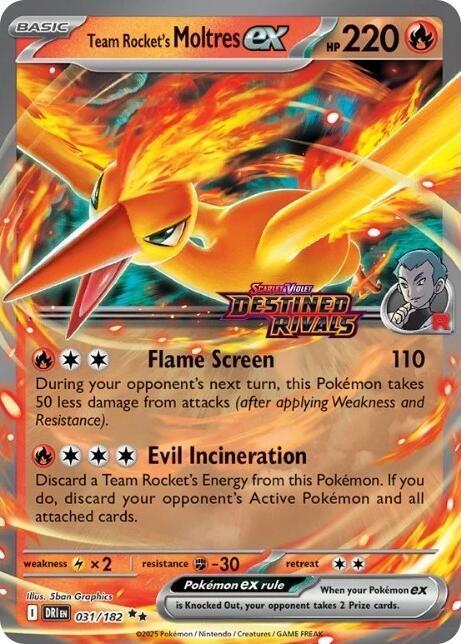 Team Rocket's Moltres ex - 31/182 (Destined Rivals Stamp) | Miscellaneous Cards & Products #031/182