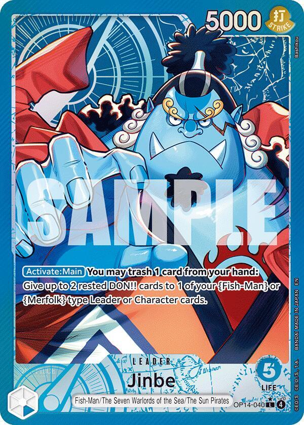 Jinbe - OP14-040 (Alternate Art) - The Azure Sea's Seven (OP14)