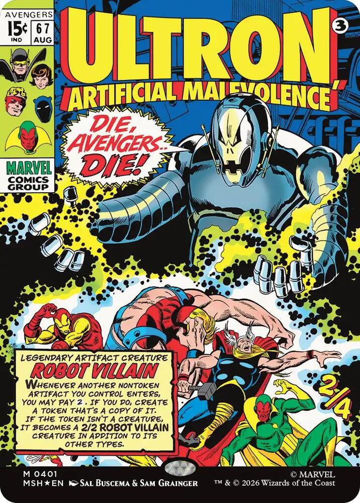 Ultron, Artificial Malevolence (Borderless) (0401) - Marvel Super Heroes (MSH) Foil