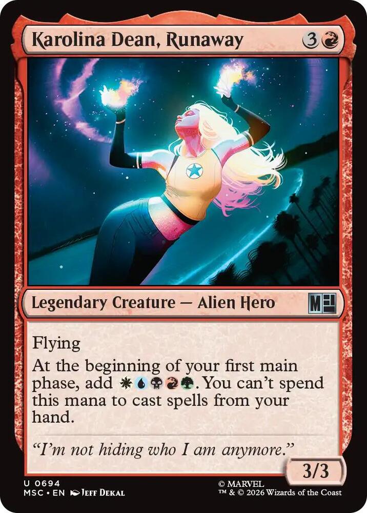 Karolina Dean, Runaway | Commander: Marvel Super Heroes #694