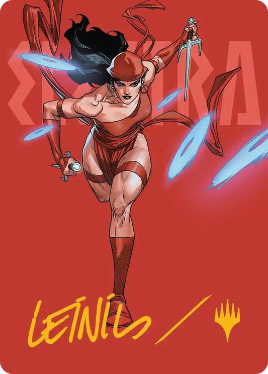 Elektra, Daughter of the Hand Art Card (Gold-Stamped Signature) | Art Series: Marvel Super Heroes #25