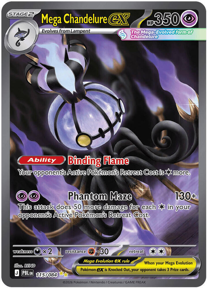 Mega Chandelure ex - 115/084 | ME05: Pitch Black #115/084