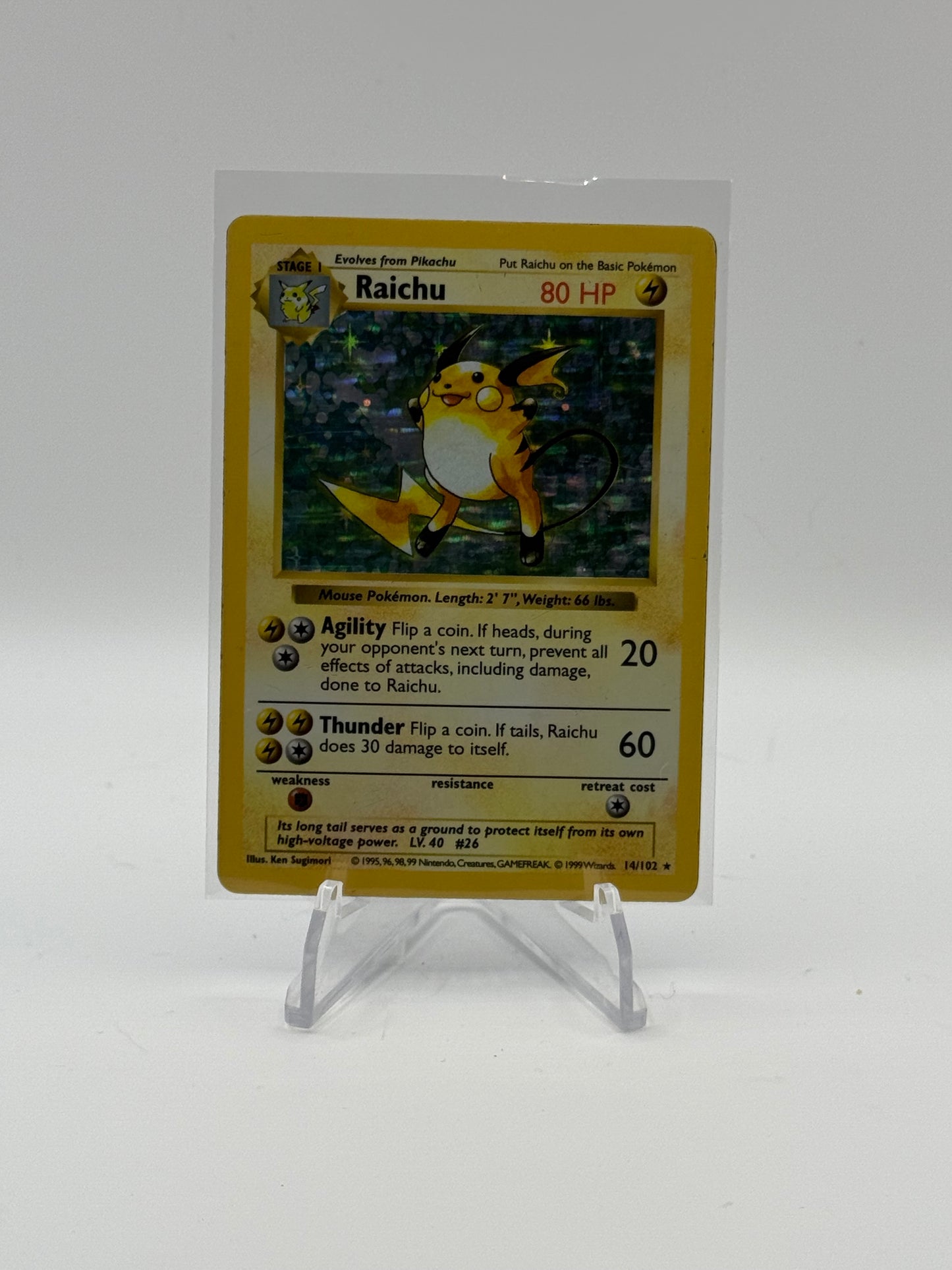 Raichu - Base Set (Shadowless) 14/102  HP