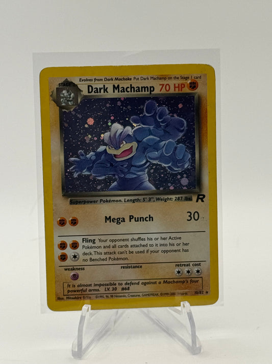 Dark Machamp (10) - Team Rocket Holo Rare LP-MP