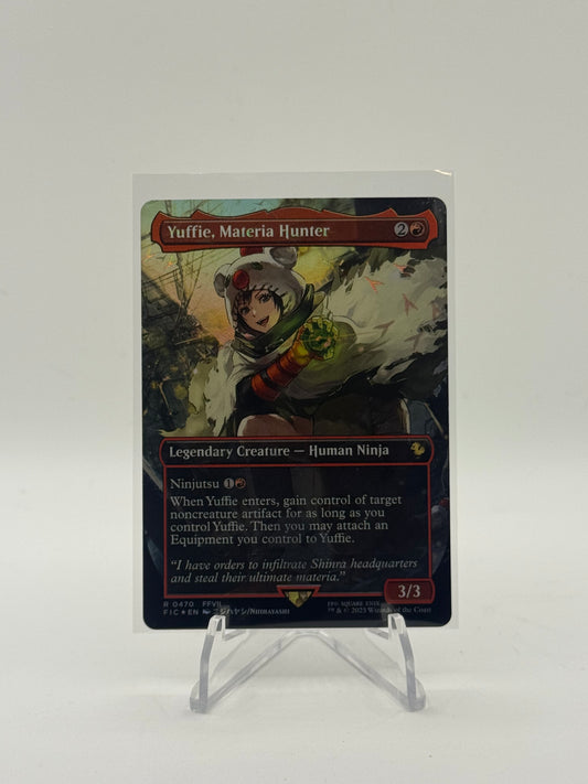 Yuffie, Materia Hunter (Borderless) (Chocobo Track Foil) - Commander: FINAL FANTASY