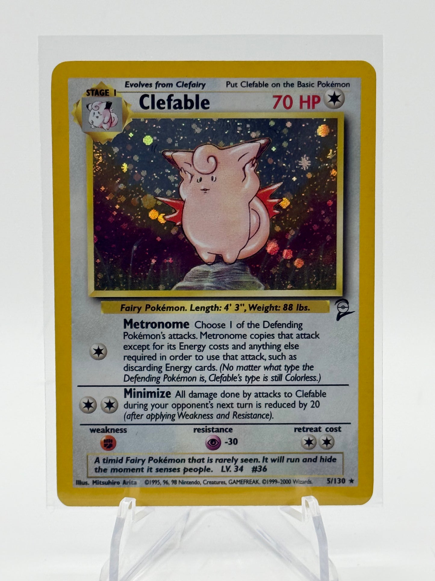CLEFABLE 5/130 HOLO RARE POKEMON CARD MP