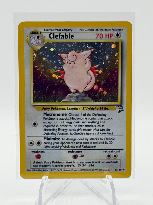 CLEFABLE 5/130 HOLO RARE POKEMON CARD MP