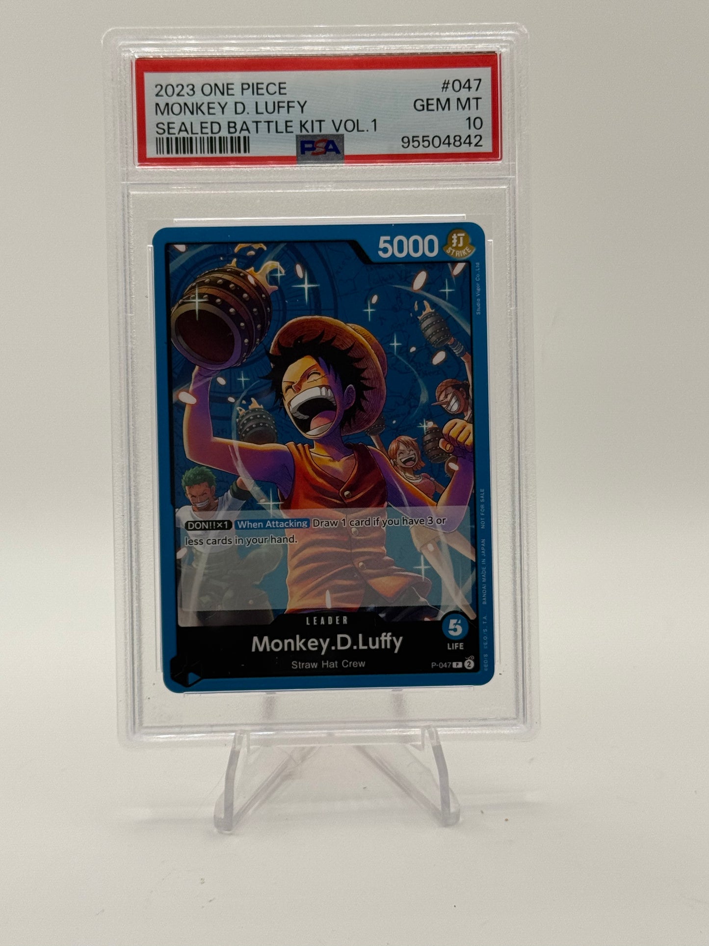 Monkey.D.Luffy (047) (Sealed Battle Kit Vol. 1) - One Piece Promotion Cards PSA 10