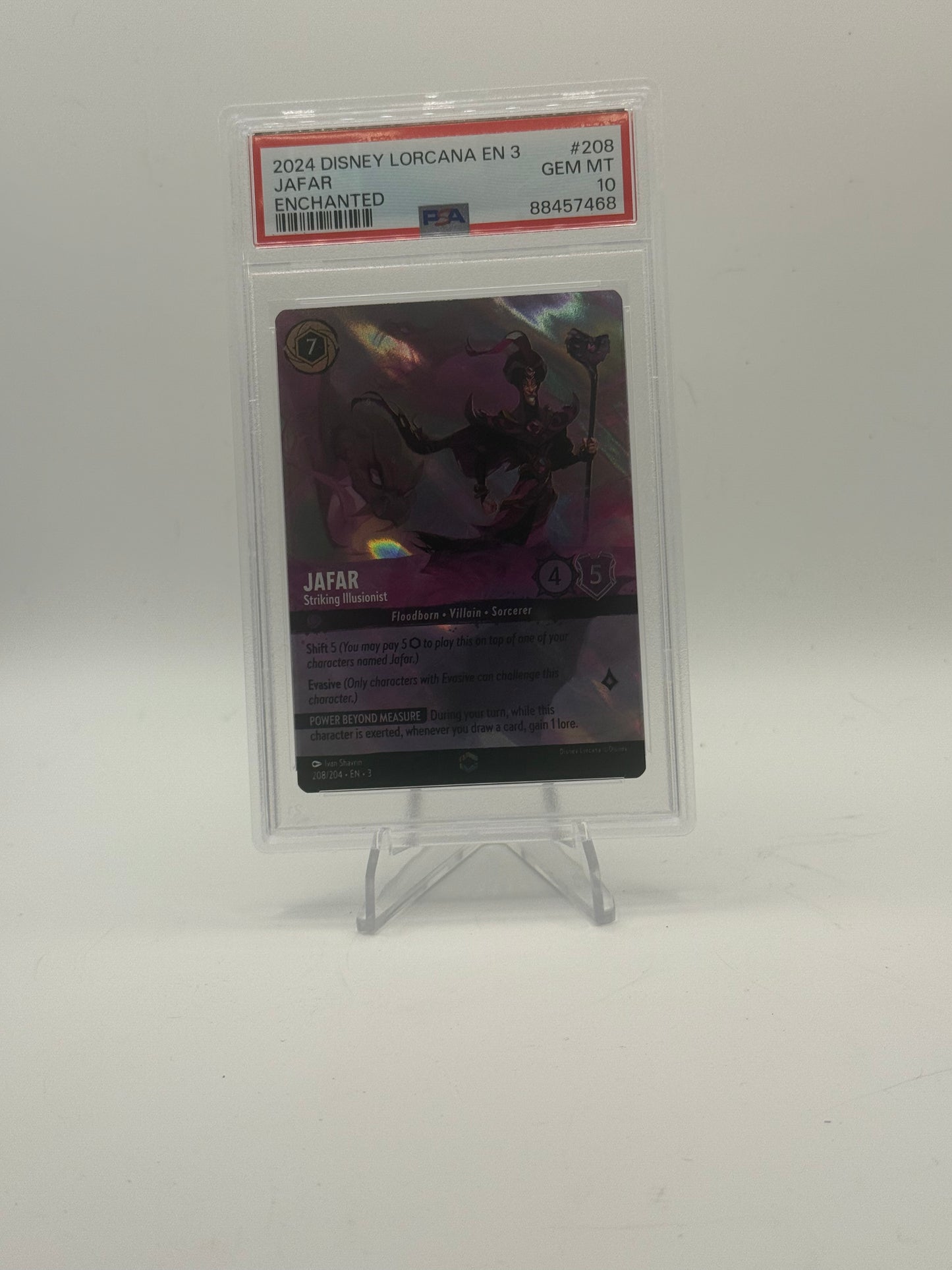 Jafar - Striking Illusionist #208 Lorcana Into the Inklands Psa 10