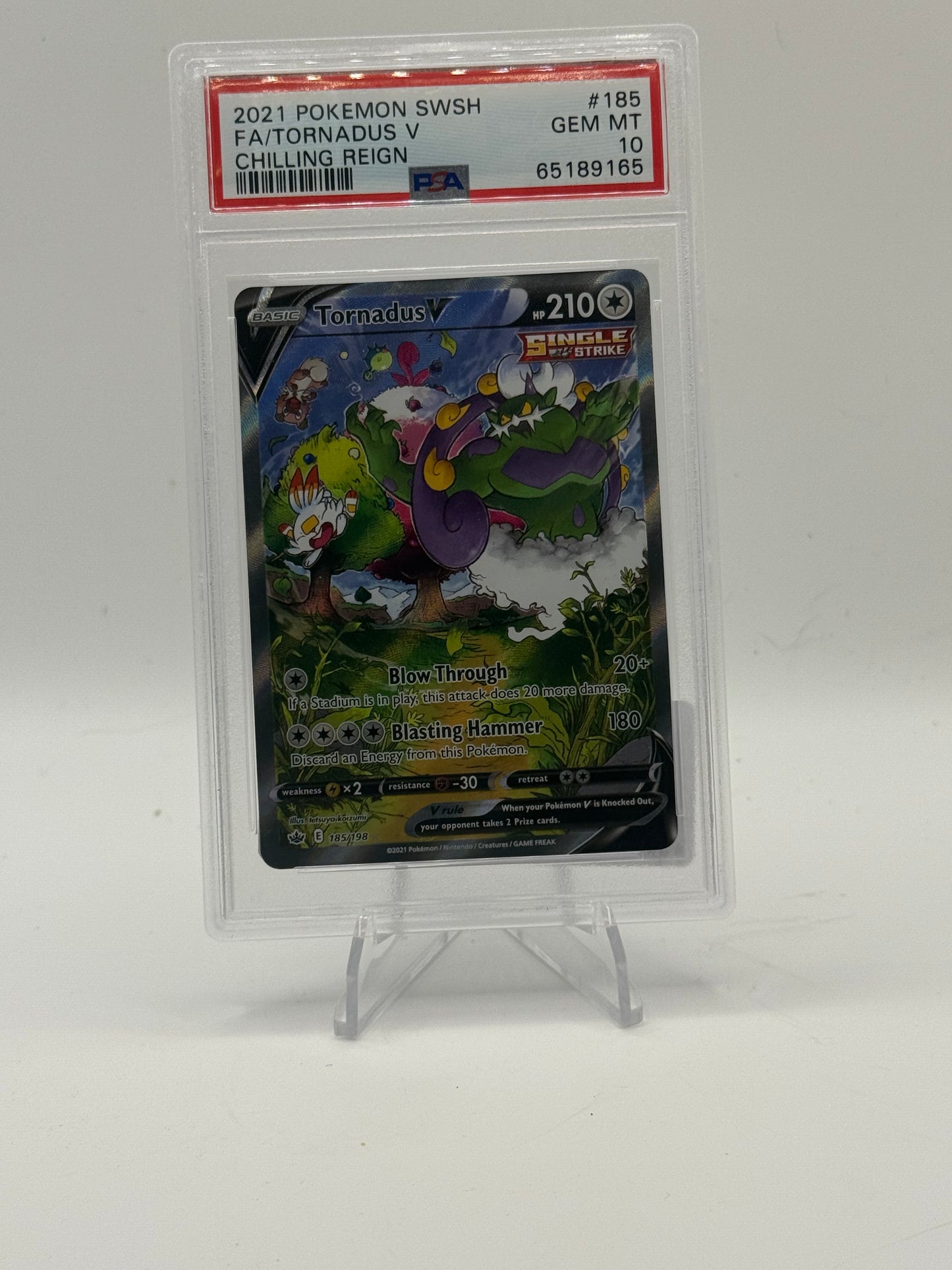 Tornadus V (Alternate Full Art) - SWSH06: Chilling Reign 185/198 PSA 10